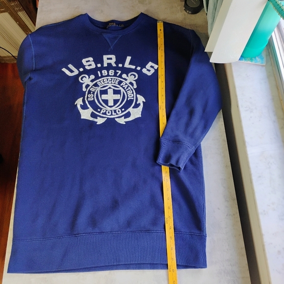 Polo Ralph Lauren Sweatshirt Dress Size Small Navy Blue Nautical Boat Life - Picture 11 of 14